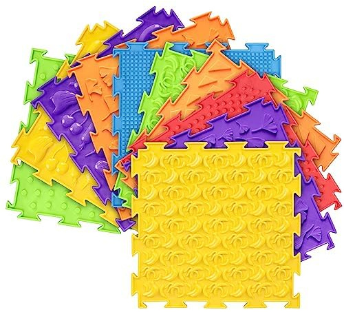 Adnee 10 Pcs Massage Game Mat- Anti-Slip Sensory Mat- Massage Puzzle Floor Mats Carpet for Sense Training