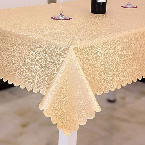 XQSSB Wachstuchtischdecke Wachstuch Wachstischdecke Verbrühungshemmende Pu für Gastronomie Feste Party Hochzeiten Goldenes C 120 × 180 cm