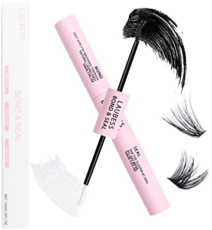 LAUBESS Colla Ciglia Finte Waterproof Bond and Seal Lashes Glue Ciuffetti Ciglia Finte Colla Extension Ciglia Fai Da Te Kit Extension Ciglia Colla Ciglia Kit Trucchi Cluster Lashes Kit