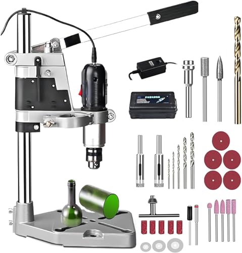 SPUZZO Elektrischer Flaschenschneider, Doppelspannfutterständer, multifunktionales DIY-Werkzeugset for Bohren, Schleifen, Polieren und Schneiden von Weinflaschen, Keramikglas-Blumentopf