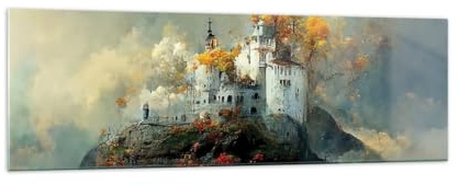 Bilder auf Glas 160x50cm Wandbild Glasdruck Architektur Landschaften - 5601 | Insel Sperren Geschichte Panorama Groß XXL Modern Dekoration Wohnzimmer Schlafzimmer Küche Wanddeko Kunstdruck Art ARTTOR