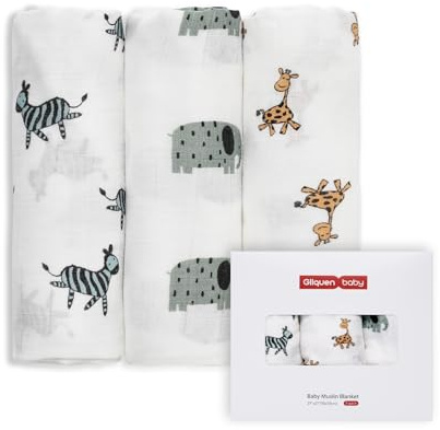 GLLQUEN BABY muslinskvadrater för barn, 6-pack bomullsdukar, 70 cm x 70 cm, absorberande och andningsbara, idealiska för att rengöra, torka och täcka nyfödda