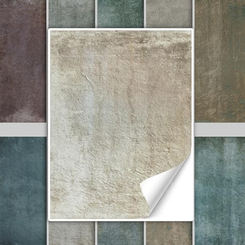 GRAZDesign Fliesenaufkleber Bad & Küche Shabby Chic Textur türkis, blau, braun Klebefliesen selbstklebend - 20x25cm / 10 Stück