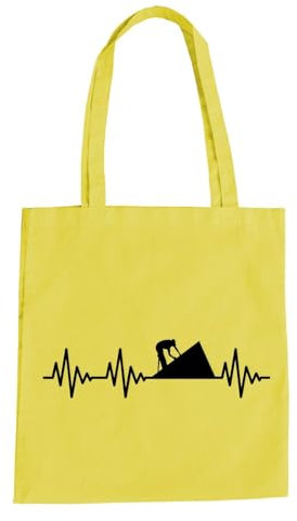 absenda Herzschlag Dachdecker Baumwolltasche - Ekg Zimmerman Handwerker Ziegel Gelb