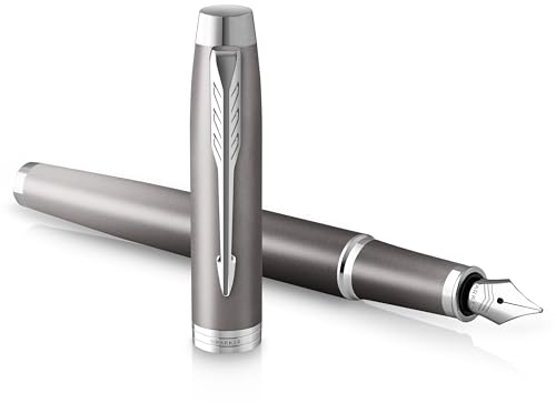 PARKER IM Writing Rituals Füllergrünes graues Gehäuse mit FarbverlaufChrom-ZierteileFüllfederhalter mit Feiner Federblaue TinteGeschenkbox