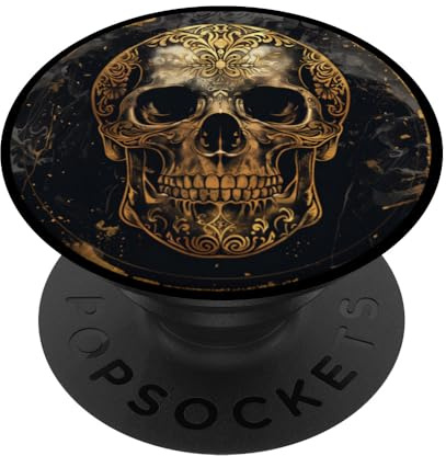 Totenkopf - Gold Sugar Skull PopSockets Klebender PopGrip