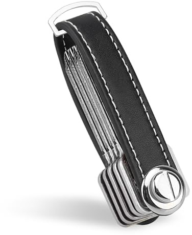 Lrocotanc Organisateur de Clés - Élégant Porte Clef Homme en Cuir - Pratique Pocket Smart Porte Clef pour 7-9 Clés - Noir avec Style