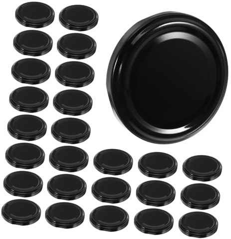 VOSAREA 50pcs Reusable Jam Jar Lids Tinplate Sealing Jar Lids for Wide Mouth Storage Canning Cap Replacement Caps