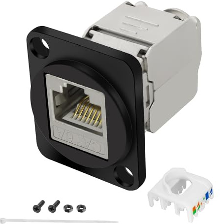 XMSJSIY Conector de montaje tipo D, CAT6A, RJ45, CAT6A, acoplador sin herramientas, Keystone Jack Snap-in, módulo de conexión de cable de red, interfaz Ethernet, adaptador para Cat6/Cat5/Cat5e