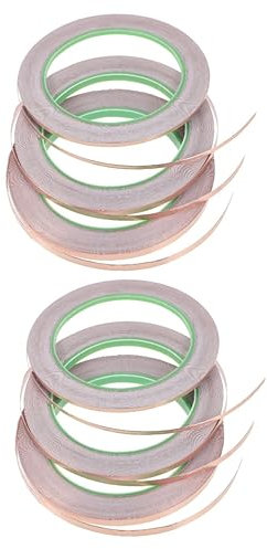 PRETYZOOM 2 series Cinta Impermeable Cinta De Alta Reparación Cinta De Soldadura Sellado Conductora De Calor Cinta Adhesiva Fina De Lámina De Cobre Cinta Aislante Cinta 3 rollos*2