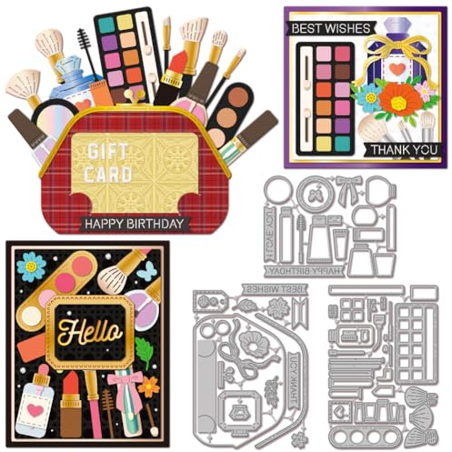 GLOBLELAND Stanzformen Für Kosmetiktaschen Mit Schleife Und Blumenmuster Für Bastelarbeiten Scrapbooking Geschenkkartenhalter Aus Metall Stanzformen Für Kartenherstellung Prägung Fotoalbum Basteldekor