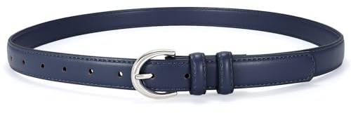 VONMELLI Cintura Donne in Pelle per Pantaloni Jeans Moda Cinture da Donna Skinny per Abiti Cintura Sottile con Fibbia A Un Solo Ardiglione