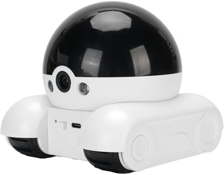 Zunate Robot Camera On Wheels, Movable WiFi Security Camera with Double Lens, 2 Way Talk, Long Battery Life, Phone App Emote Control, for Pet Elderly Baby (64G 300W)