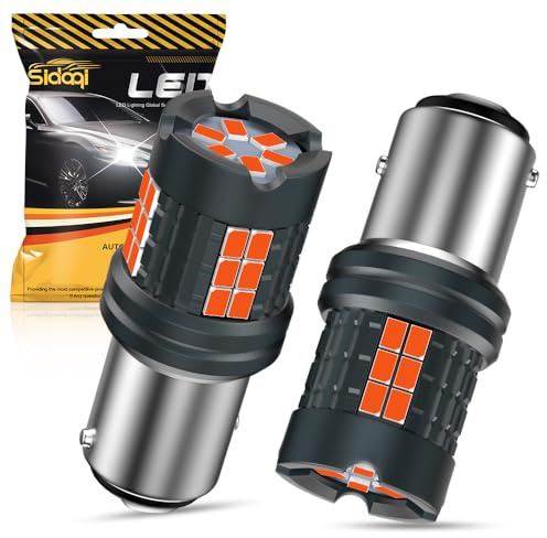 Sidaqi P21/5W LED Brake Light Stop Tail Light Bulbs CANBUS Error Free 25W 30SMD 3020 Chips Anti Hyper Flash BAY15D 380 LED Bulb Red 12-24V for Parking Position Lights Rear Fog Lights (Pack of 2)