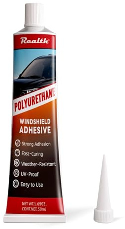 Realth Windscreen Bonding Adhesive/Black Sealant 50ml | High Bond, Fast Curing Formula, for Car Truck Van Bus Glass Glue