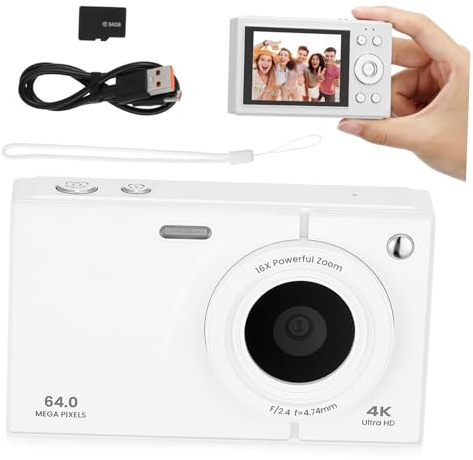 Tofficu Vintage Wifi Digital Camera with Card Zoom Compact Retro Camera for Teens Boys for Sharing and Vlogging