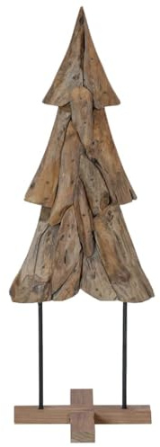 vidaXL Weihnachtsbaum mit Ständer Braun 121 cm Massivholz Teak