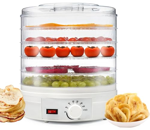 5 Trays Food Dehydrator, Mini Electric Fruit Vegetables Dryer, Adjustable Temperature, for Meat, Pet Snacks, Fruit and Vegetables