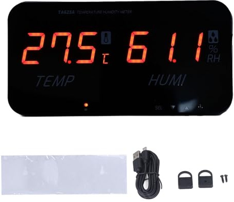 Stylebest Misuratore di umidità e Temperatura, Display Digitale a Grande Schermo con Funzione di Allarme per Monitoraggio Interno, Sensore GXHTC3, Supporto Tavolo