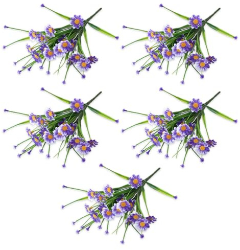 Zambuph Bouquet simulato di lunga durata per una bellezza floreale duratura Margherite artificiali per interni o esterni Fiori finti