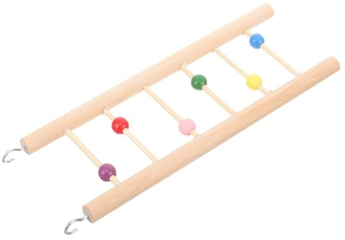 jojofuny Échelle pour Perruche Bois Naturel Escalade Suspendu pour Perroquet Accessoire Sécurisé pour Cage Oiseaux et Entraînement Ludique