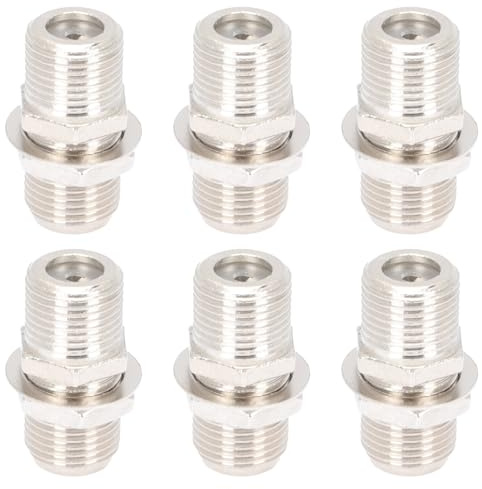 DOITOOL Lot de 6 Sets de Connecteurs F Femelle à Visser pour Câble Coaxial TV Étanches Écrou et Joint Prolongateurs pour Antenne Numérique Terrestre et Modem Câble Accessoires