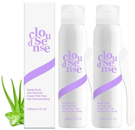 Cloud Sense Hair Removal Spray, Cloudsense Enthaarungsschaum, Enthaarungscreme Intimbereich, Keine Hautirritationen, Effektive Haarentfernung ohne Rasur für Frauen und Männer, 140ml (2PC)