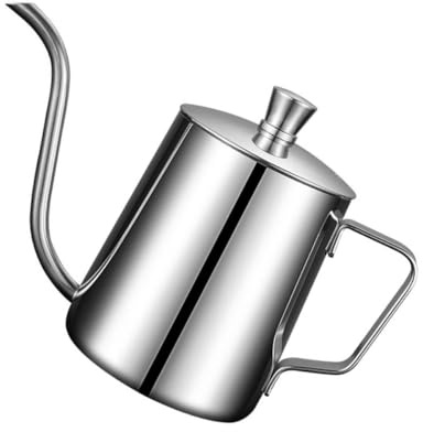 KHBUAB Bricco per Caffè in Acciaio Inossidabile con Coperchio, Mini Caffettiera con Beccuccio Sottile per Uso Domestico, Contenitore per Bevande Calde e Fredde