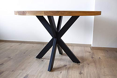Kreuzgestell Stahl schwarz matt Sterngestell 80x40 L1000 Tischgestell Küchentisch Esstisch Tischuntergestell X-Gestell