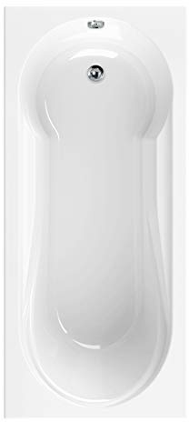 Calmwaters® Rechteck-Badewanne mit Dusche 180x80 cm, Acrylwanne Modern Small 2 mit Duschzone, Badewanne mit Dusche, Körperformbadewanne, Maße: 180 x 80 cm, Rechteckbadewanne Weiß, 02SL3314