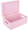 Creative Deco Large Pink Plain Wooden Storage Box | 30 x 20 x 14 cm (+/-1 cm) | Hinged Lid & Handles | Gift Box Kitchen Storage | UNSANDED Wood Keepsake Memory Craft Chest
