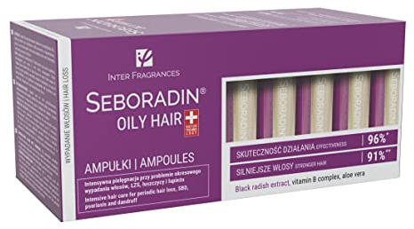 Seboradin Oily Hair Fiale Per Capelli Grassi Contro La Caduta Psoriasi Forfora Anticaduta Siero Per Donne Uomini Cura Del Cuoio Capelluto 14 x 5,5 ML