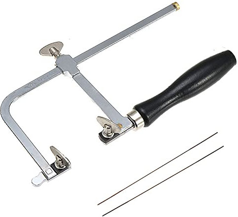 BouBou Multifunction Mini Adjustable Fretsaw Woodworking Saw Bow U-shaped Craft Wire Carved Hand Tool with 2pcs Spiral Blades