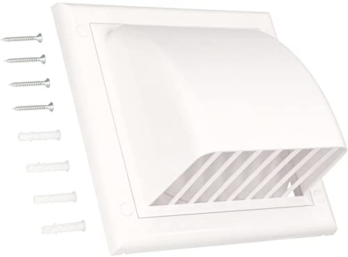 KOTARBAU® Conduit d'air mural - Diamètre : 125 mm - Sortie murale avec clapet anti-retour - Couvercle de ventilation pour systèmes de ventilation ronds