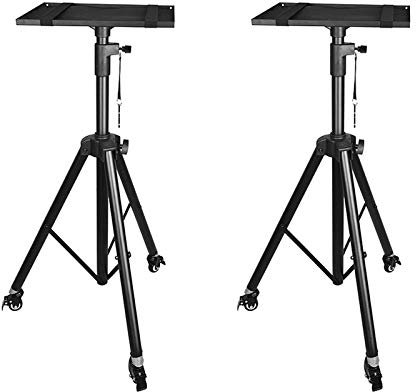 Support pour projecteur Stand d'ordinateur portable projecteur, supports de DJ multifonctionnels, trépied hauteur réglable, support d'ordinateur portable pliable, noir Supports pour vidéoprojecteurs