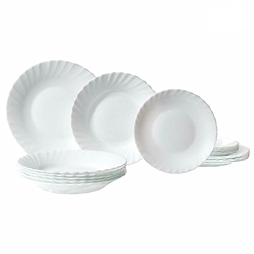 Servizio di Piatti per 6 o 12 Persone da tavola 18 o 36 Pezzi in Cucina infrangibile Bianco Prima-Servizio 6 Persone