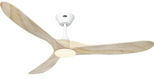 CasaFan ECO GENUINO-L 152 Ventilateur de plafond avec éclairage LED | Diamètre des pales : 1520 mm, naturel/blanc mat