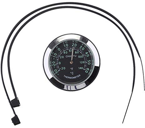 Motorrad Fahrrad Lenker Halterung Temperaturmesser Wasserdicht Kunststoff Basis Glas Linse Universal (schwarz)