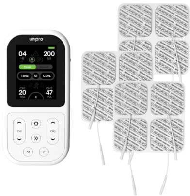 TensCare Unipro avec 16 électrodes - Appareil multithérapie TENS + EMS - Thérapies IFT et micro-courants pour soulager la douleur, cicatriser les plaies et rééducation musculaire. Batterie