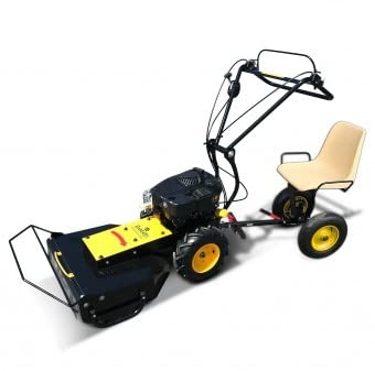 BAMATO Benzin Mulchmäher GM-875 mit fahrbarem Sitz und RATO Motor | Oregon-Qualitätsmesser | 580 mm Mulchbreite | 223 cm³ | Mulchmäher Aufsitzmäher