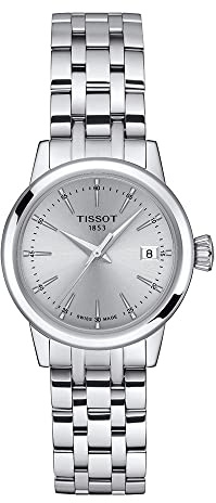 Tissot Klassische Damenuhr Dream Lady 316L Edelstahlgehäuse Quarzuhr, grau, Edelstahl, 14 (T1292101103100)
