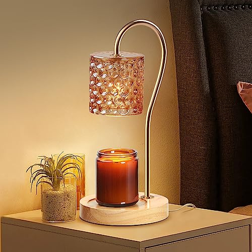 Suewow Kerzenwärmer Lampe, elektrischer Kerzenwärmer mit Timer Dimmer, 2-Glühbirnen, Room Decor Wachs Schmelzwärmer für Duftwachs, Geschenk für Mama