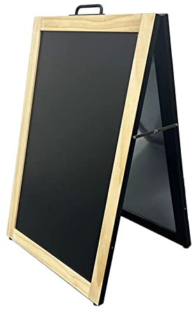 Magnetisches Kreidetafel-Schild Mit A-Rahmen, 59,9 X 89,9 Cm, Für Den Außenbereich, Stehende Sandwich-Tafel, Kreidetafel-Staffelei Für Restaurant Oder Hochzeit, Rustikales Braun