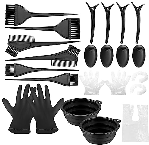 VARHHUXHA 22 Stk Haarfärbepinsel Set, Haarfärbeset, Haare Färben Zubehör, einschließlich Färbepinsel, Haartönungsschale, Handschuhe, Ohrabdeckung, Bürstenkamm, für DIY-Salon