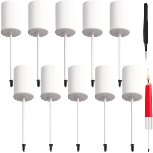 Kerzenhalter Stabkerze 10 Stück Adventskranz Kerzenständer Kegelkerzenständer Adventskranz Kerzenhalter Adventskranz (Weiß)