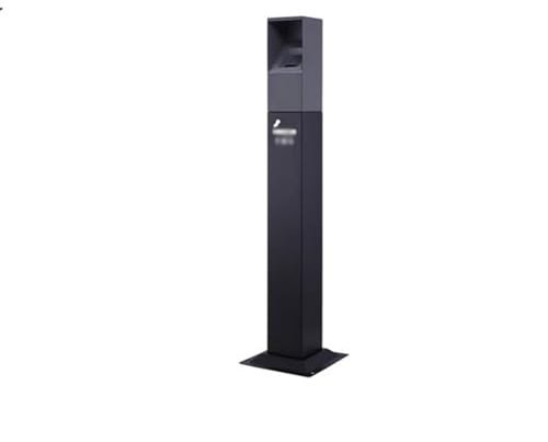 Standaschenbecher Edelstahl-Rauchlöschsäule for den Außenbereich, Aschesäule, vertikaler Müll, Aschenbecher, Hotel-Mall, Raucherzimmer Aschenbecher für Draussen (Color : Schwarz)
