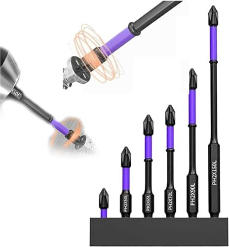 2024 New Upgraded High Hardness and Strong Magnetic Bit, Anti-Slip and Shock-Proof Bits with Phillips Screwdriver Bits,Alloy Steel Impact Resistance Magnetic Screwdriver Bits (1 Set)