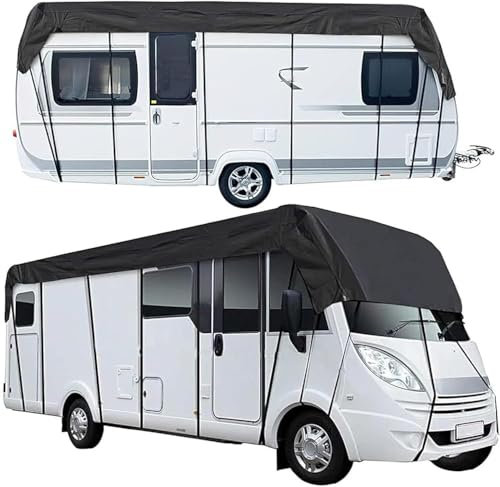 Copertura per Camper Telo per Camper Impermeabile in Tessuto Oxford 210d Custodia Pieghevole,Accessori per Camper Facili da Pulire per Rimorchi da Viaggio Coperture(Size:5x3m/16.4x9.8ft)