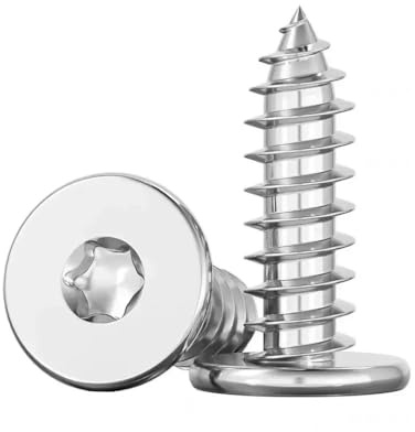 CA 304 Edelstahl Große Flachkopf-Pflaumen-Blechschraube Dünner Kopf Sternspitze Holzschraube M2-M5(16mm,M4 (20Pcs))