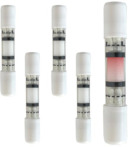 Lavatelli, etilometro portatile certificato NF, alcol test usa e getta, set con 5 unità, provette alcolometro con palloncino e reagente 0,5 g/l, istruzioni in italiano, alcooltest, monouso, limite 0,5